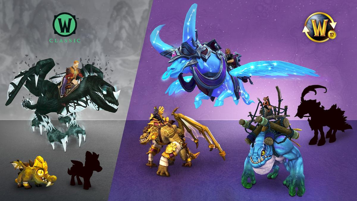 A Blizzard promo image, including the Astral Aurochs, Grandiose Grrloc, Herald of Sa